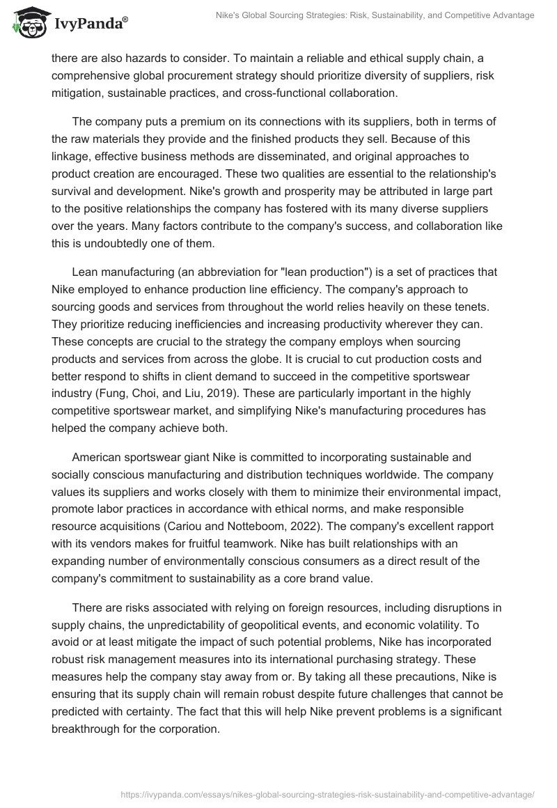 Nike's Global Sourcing Strategies: Risk, Sustainability, and Competitive Advantage. Page 2