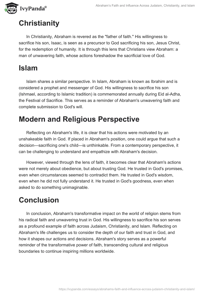 Abraham’s Faith and Influence Across Judaism, Christianity, and Islam. Page 2
