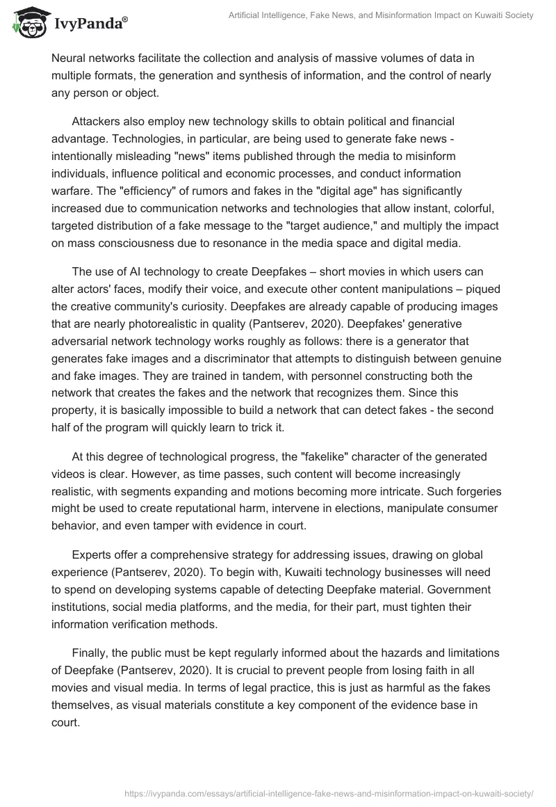 Artificial Intelligence, Fake News, and Misinformation Impact on Kuwaiti Society. Page 2