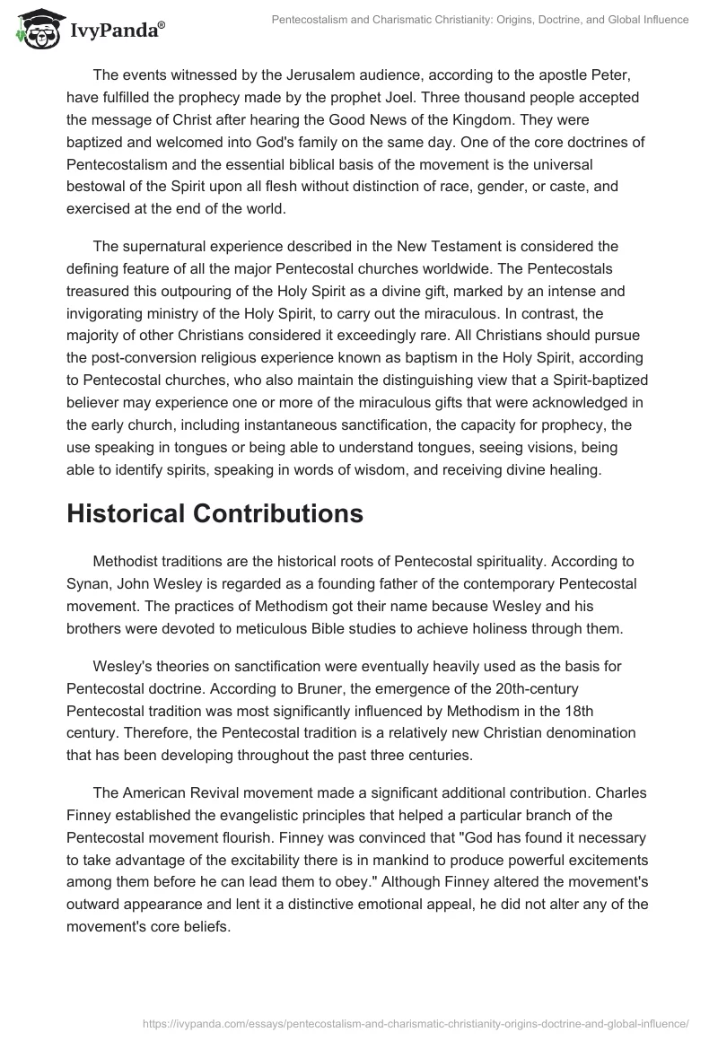 Pentecostalism and Charismatic Christianity: Origins, Doctrine, and Global Influence. Page 2