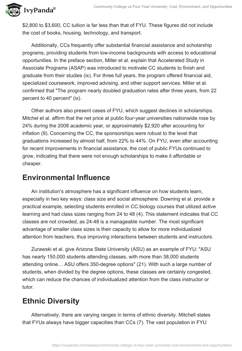 Community College vs Four-Year University: Cost, Environment, and Opportunities. Page 2