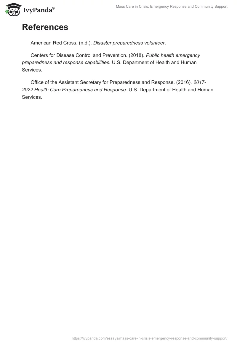 Mass Care in Crisis: Emergency Response and Community Support. Page 2