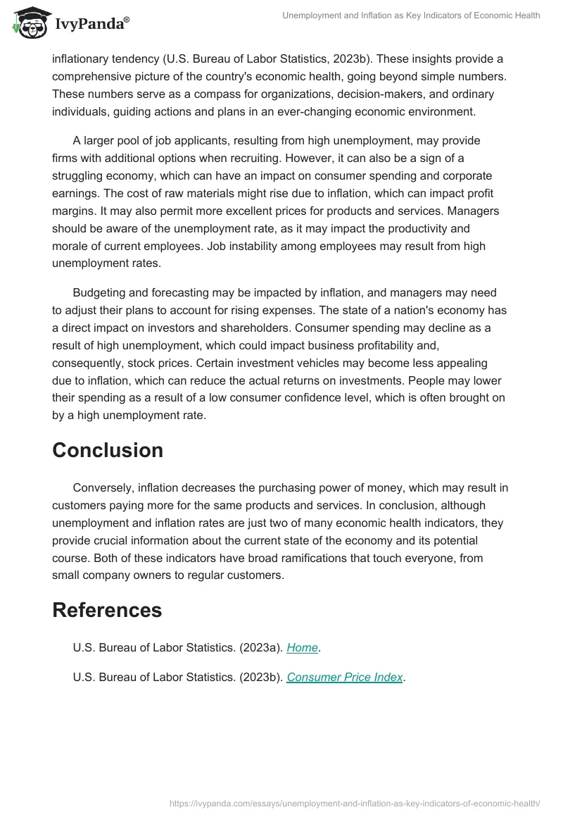 Unemployment and Inflation as Key Indicators of Economic Health. Page 2