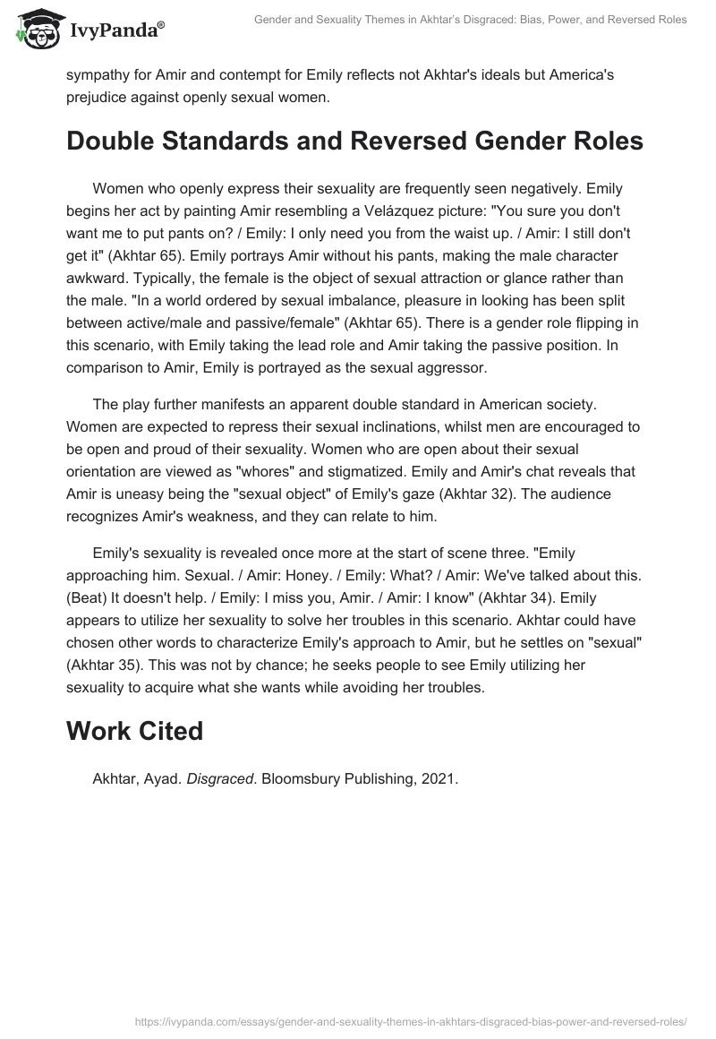 Gender and Sexuality Themes in Akhtar’s "Disgraced": Bias, Power, and Reversed Roles. Page 2