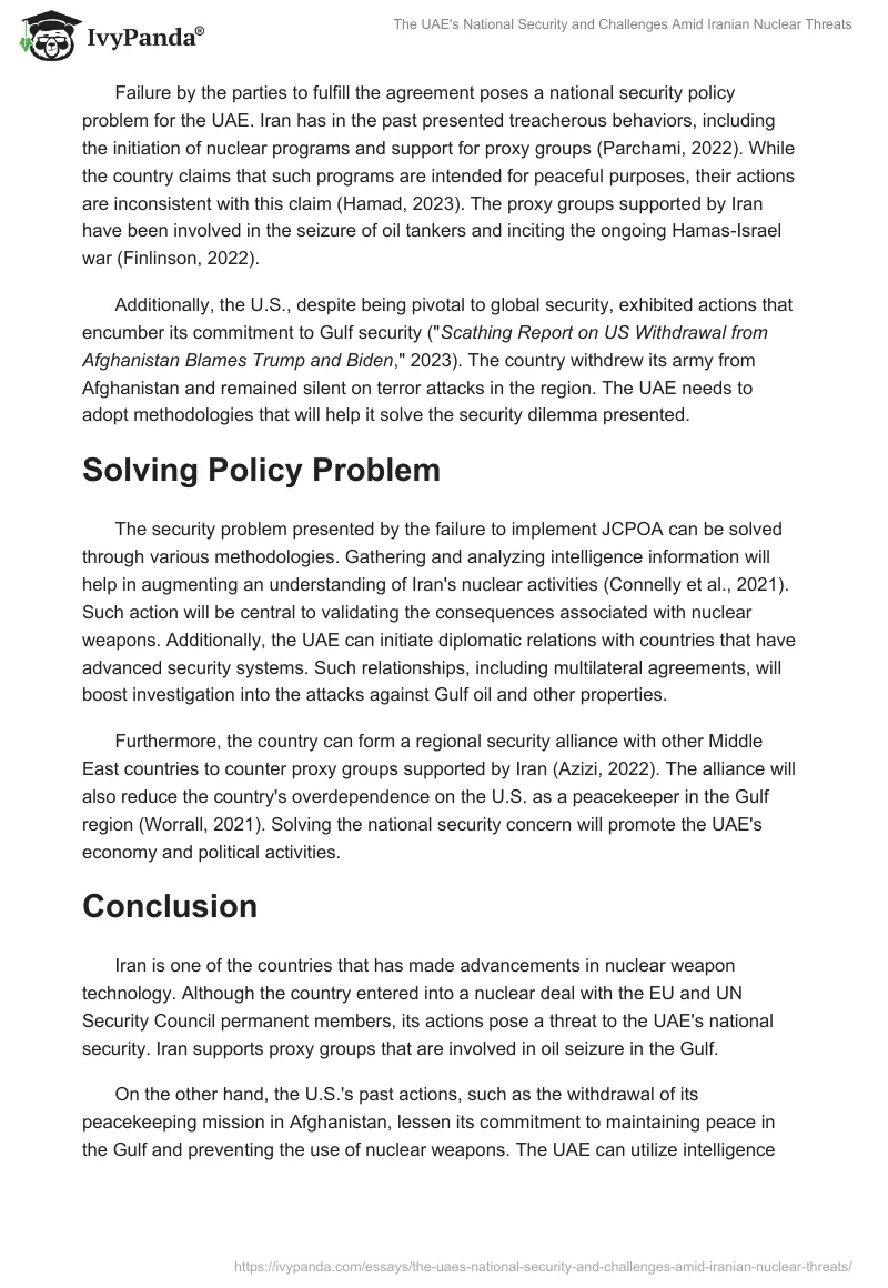The UAE's National Security and Challenges Amid Iranian Nuclear Threats. Page 2
