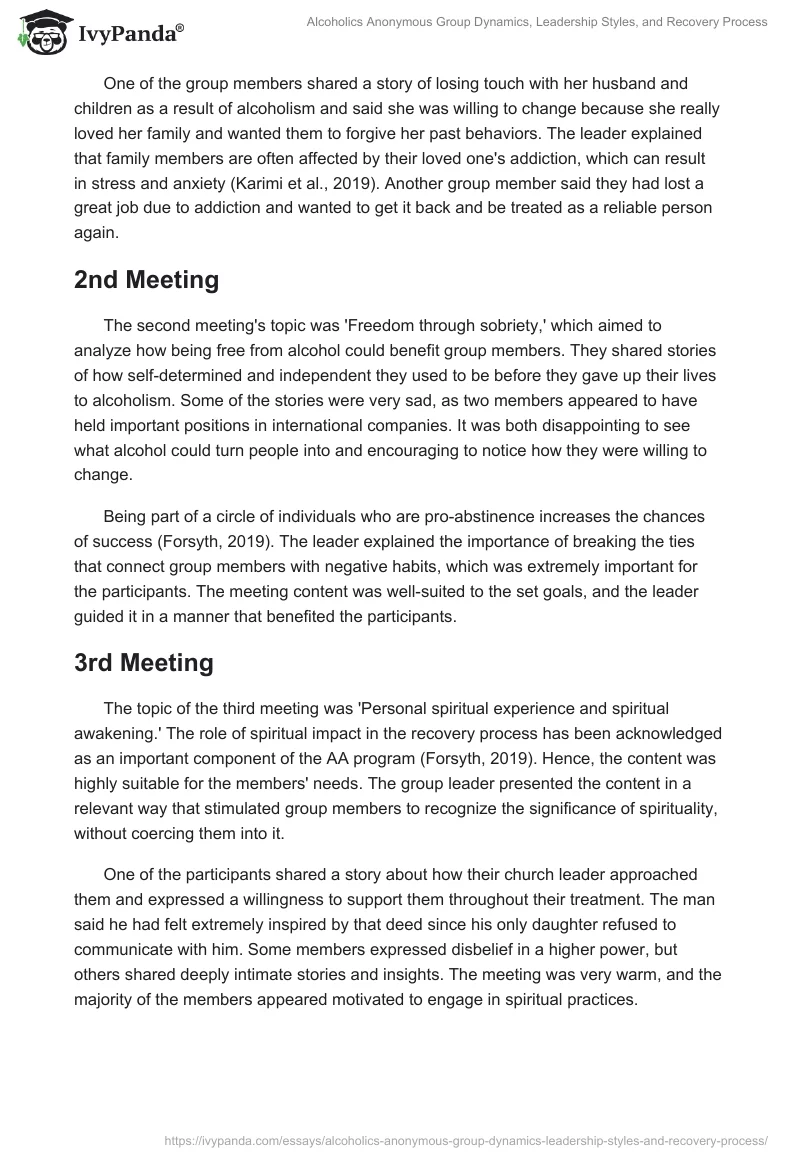 Alcoholics Anonymous Group Dynamics, Leadership Styles, and Recovery Process. Page 2