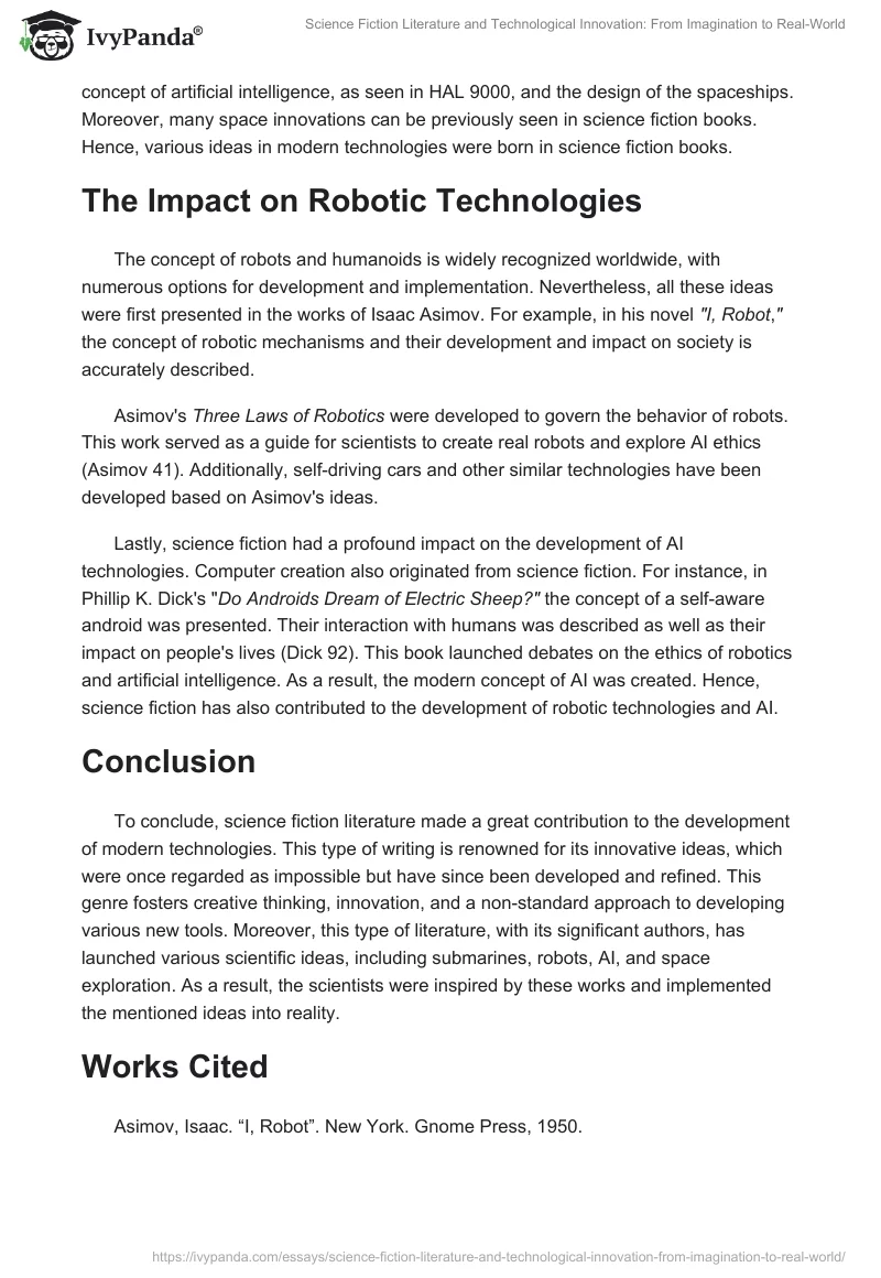 Science Fiction Literature and Technological Innovation: From Imagination to Real-World. Page 2