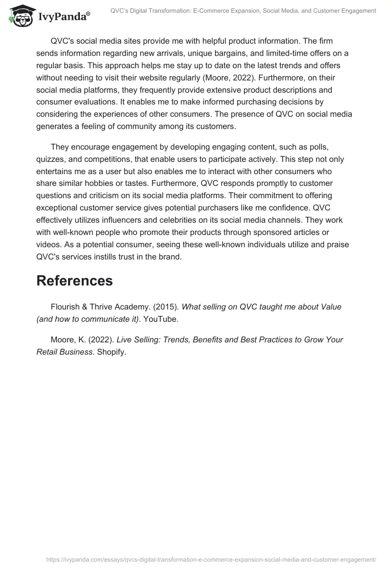 QVC’s Digital Transformation: E-Commerce Expansion, Social Media, and Customer Engagement. Page 2