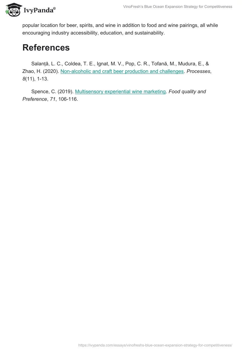 VinoFresh’s Blue Ocean Expansion Strategy for Competitiveness. Page 2