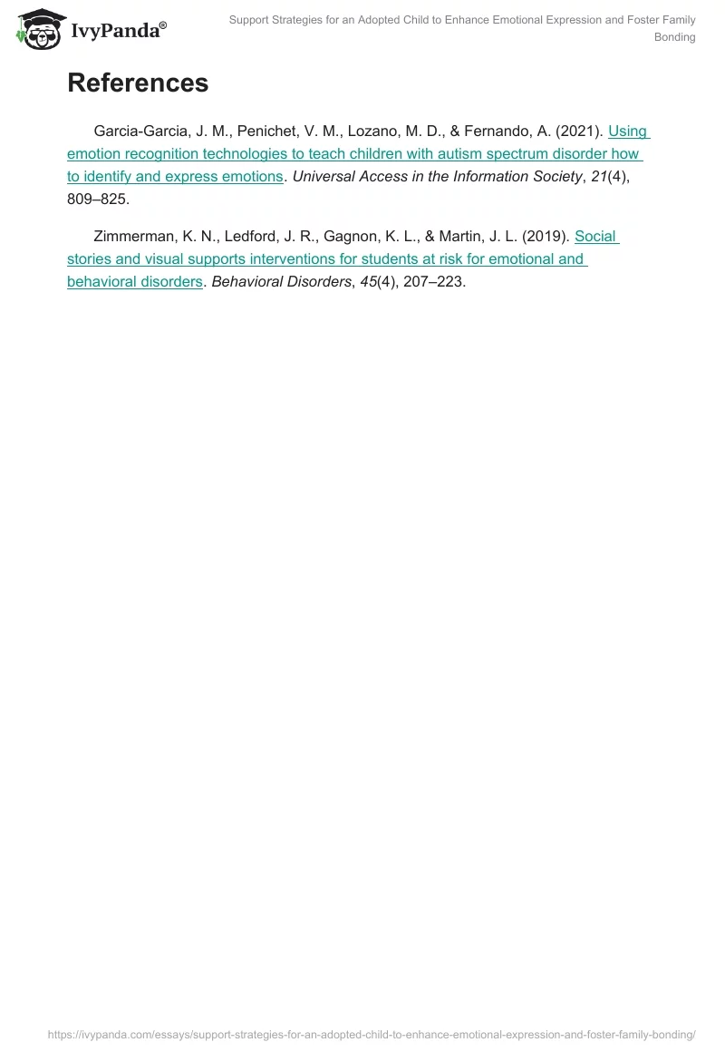 Support Strategies for an Adopted Child to Enhance Emotional Expression and Foster Family Bonding. Page 2