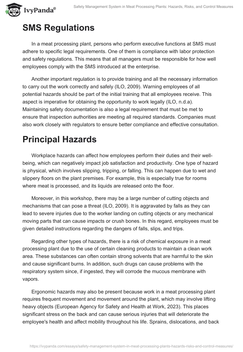 Safety Management System in Meat Processing Plants: Hazards, Risks, and Control Measures. Page 2