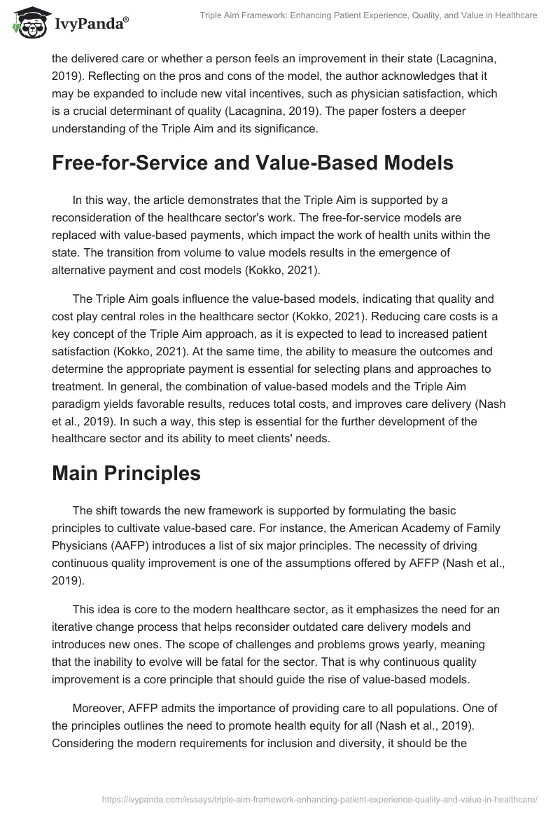 Triple Aim Framework: Enhancing Patient Experience, Quality, and Value in Healthcare. Page 2