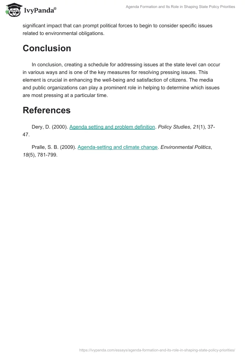 Agenda Formation and Its Role in Shaping State Policy Priorities. Page 2