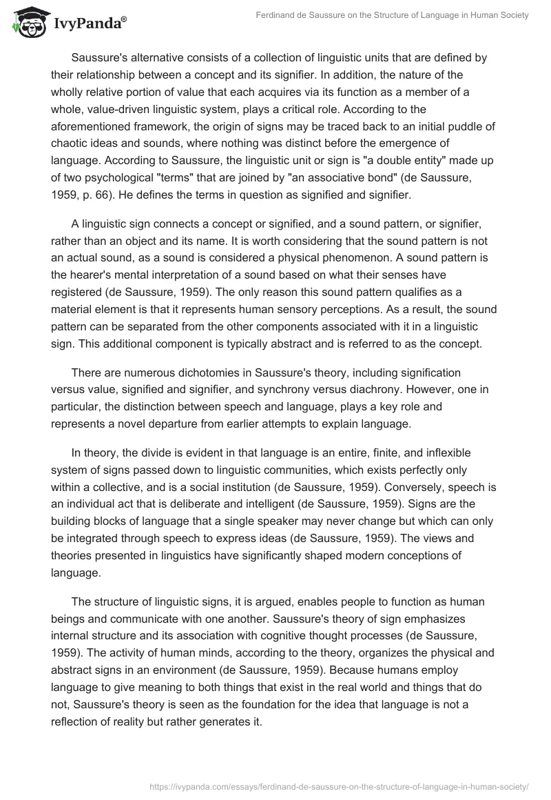 Ferdinand de Saussure on the Structure of Language in Human Society. Page 2