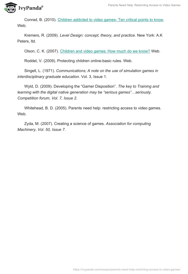 Parents Need Help: Restricting Access to Video Games. Page 4