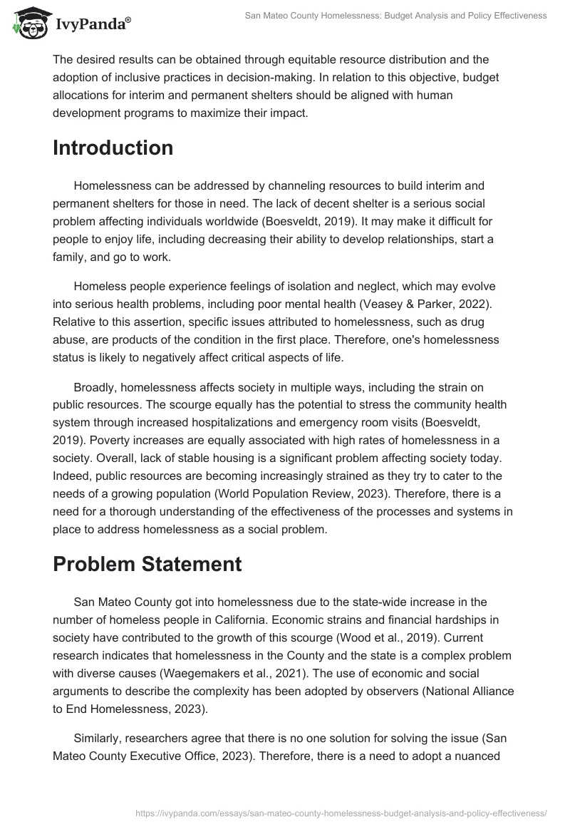 San Mateo County Homelessness: Budget Analysis and Policy Effectiveness. Page 2