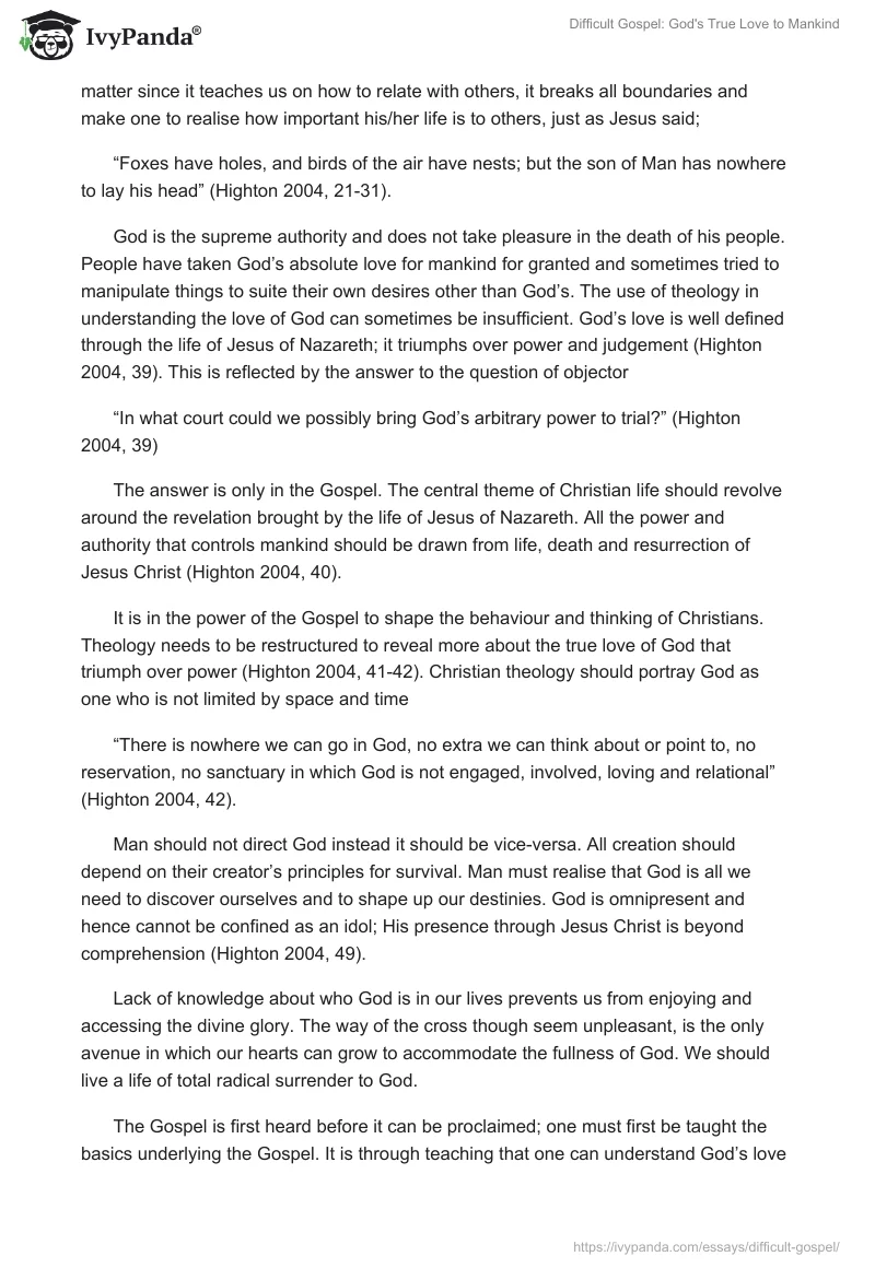 Difficult Gospel: God's True Love to Mankind. Page 2