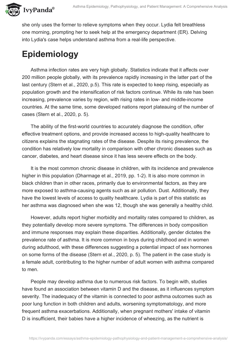 Asthma Epidemiology, Pathophysiology, and Patient Management: A Comprehensive Analysis. Page 2