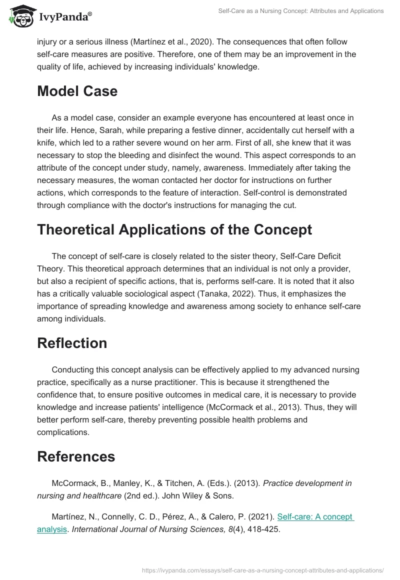 Self-Care as a Nursing Concept: Attributes and Applications. Page 2