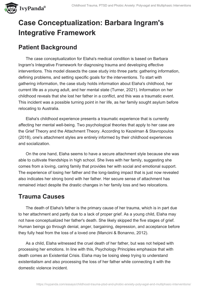 Childhood Trauma, PTSD and Phobic Anxiety: Polyvagal and Multiphasic Interventions. Page 2