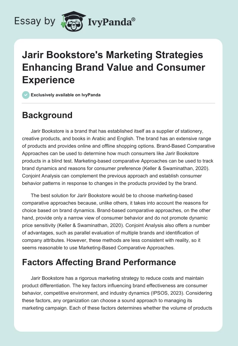 Jarir Bookstore's Marketing Strategies Enhancing Brand Value and Consumer Experience. Page 1
