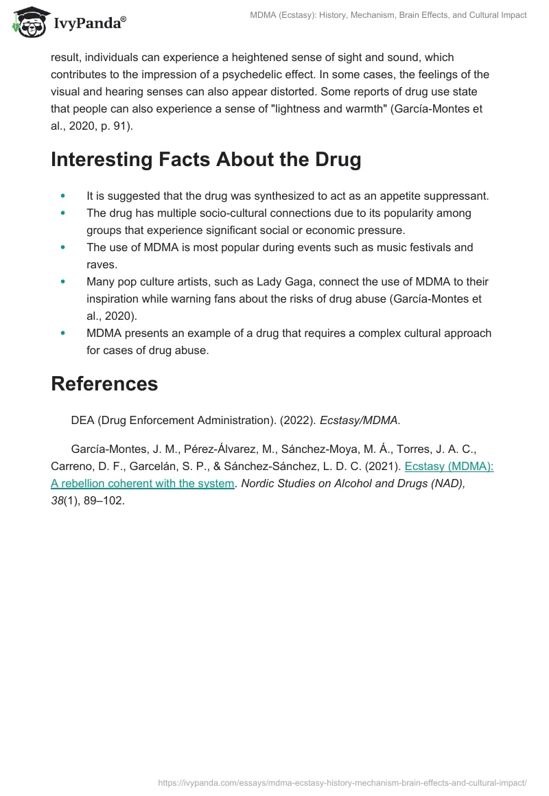 MDMA (Ecstasy): History, Mechanism, Brain Effects, and Cultural Impact. Page 2