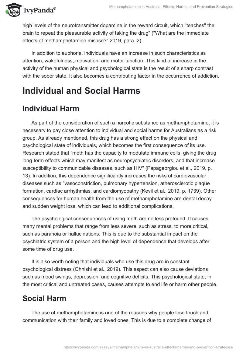 Methamphetamine in Australia: Effects, Harms, and Prevention Strategies. Page 2
