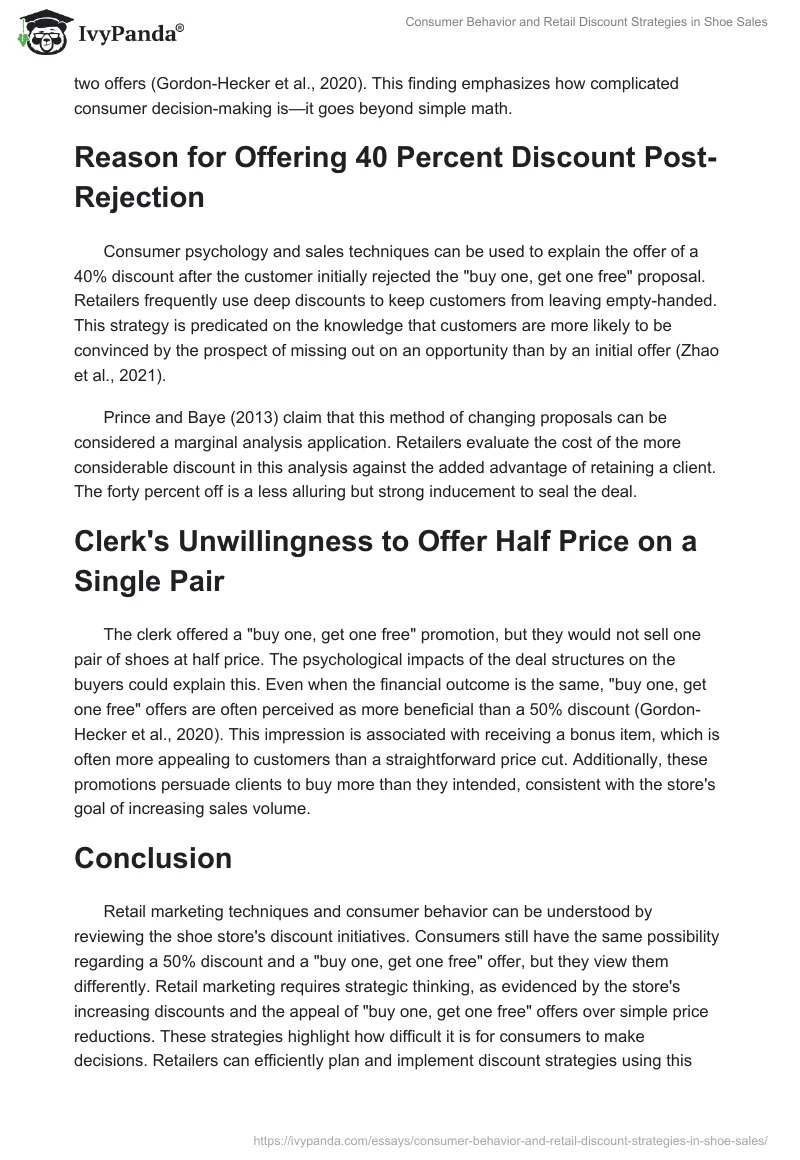 Consumer Behavior and Retail Discount Strategies in Shoe Sales. Page 2