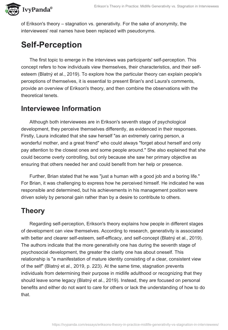Erikson’s Theory in Practice: Midlife Generativity vs. Stagnation in Interviewees. Page 2