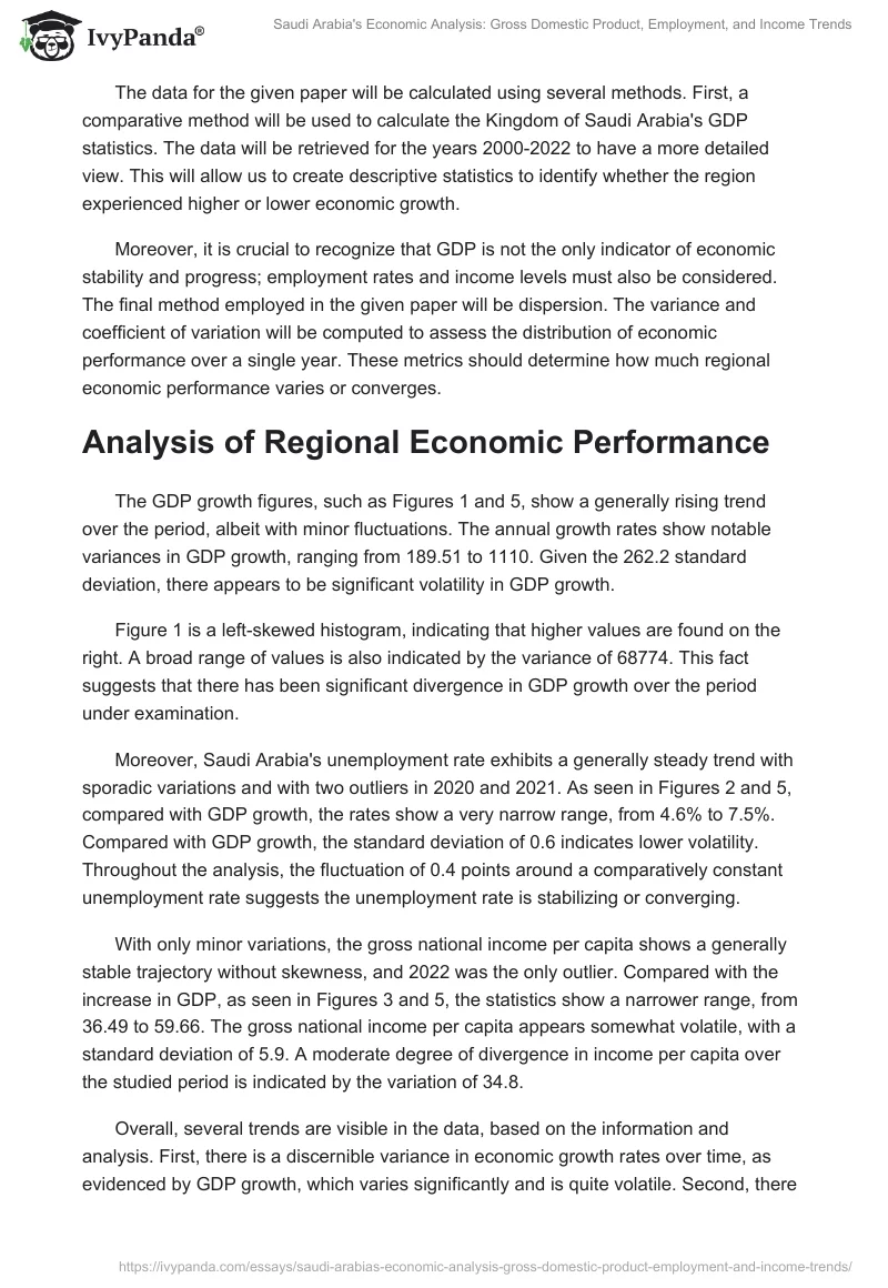 Saudi Arabia's Economic Analysis: Gross Domestic Product, Employment, and Income Trends. Page 2