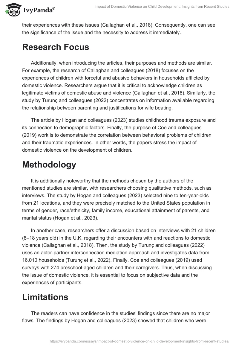 Impact of Domestic Violence on Child Development: Insights from Recent Studies. Page 2
