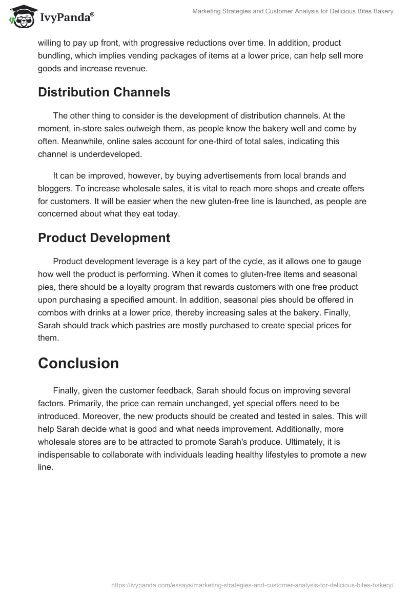 Marketing Strategies and Customer Analysis for Delicious Bites Bakery. Page 2