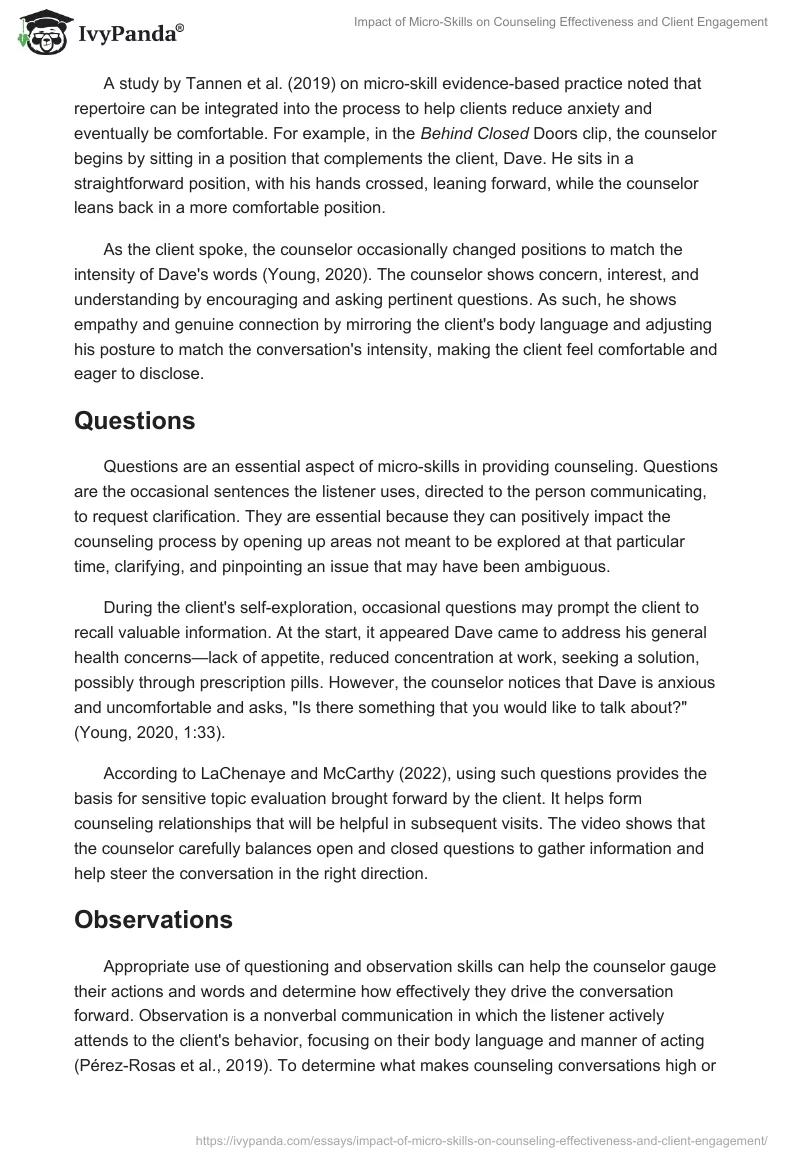 Impact of Micro-Skills on Counseling Effectiveness and Client Engagement. Page 2