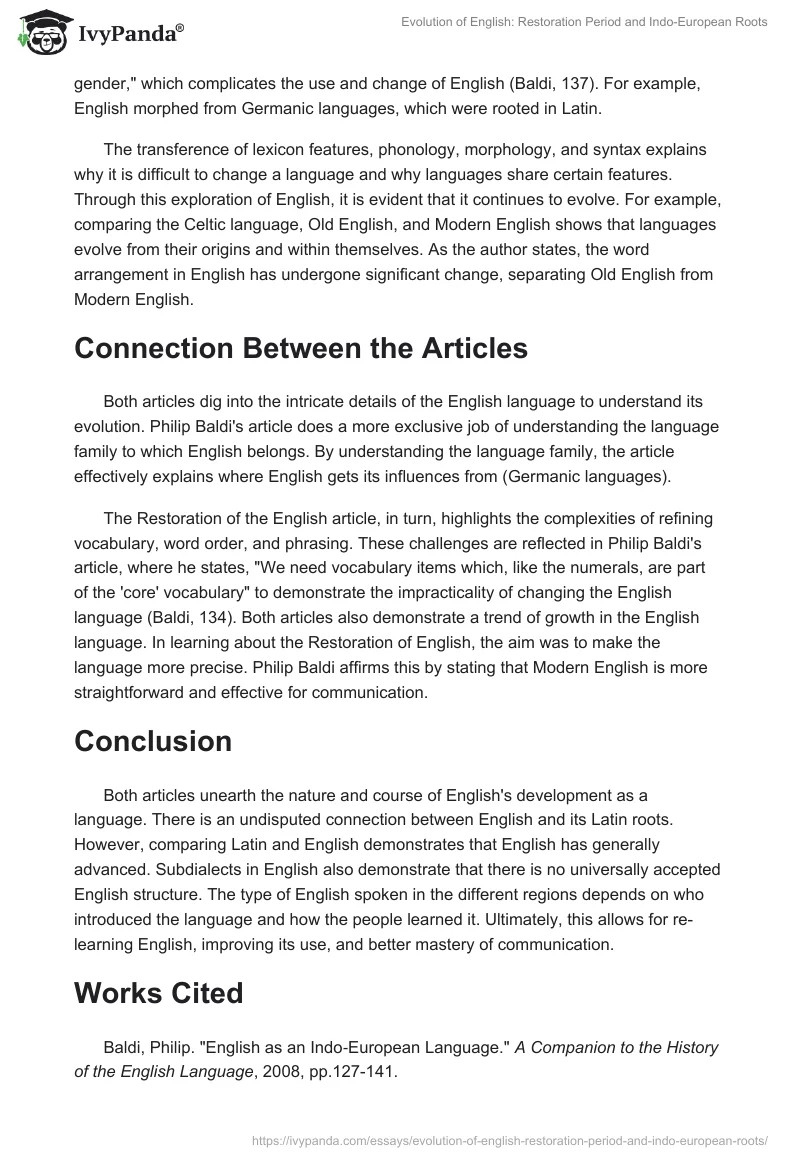 Evolution of English: Restoration Period and Indo-European Roots. Page 2