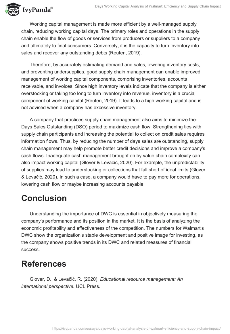 Days Working Capital Analysis of Walmart: Efficiency and Supply Chain Impact. Page 2