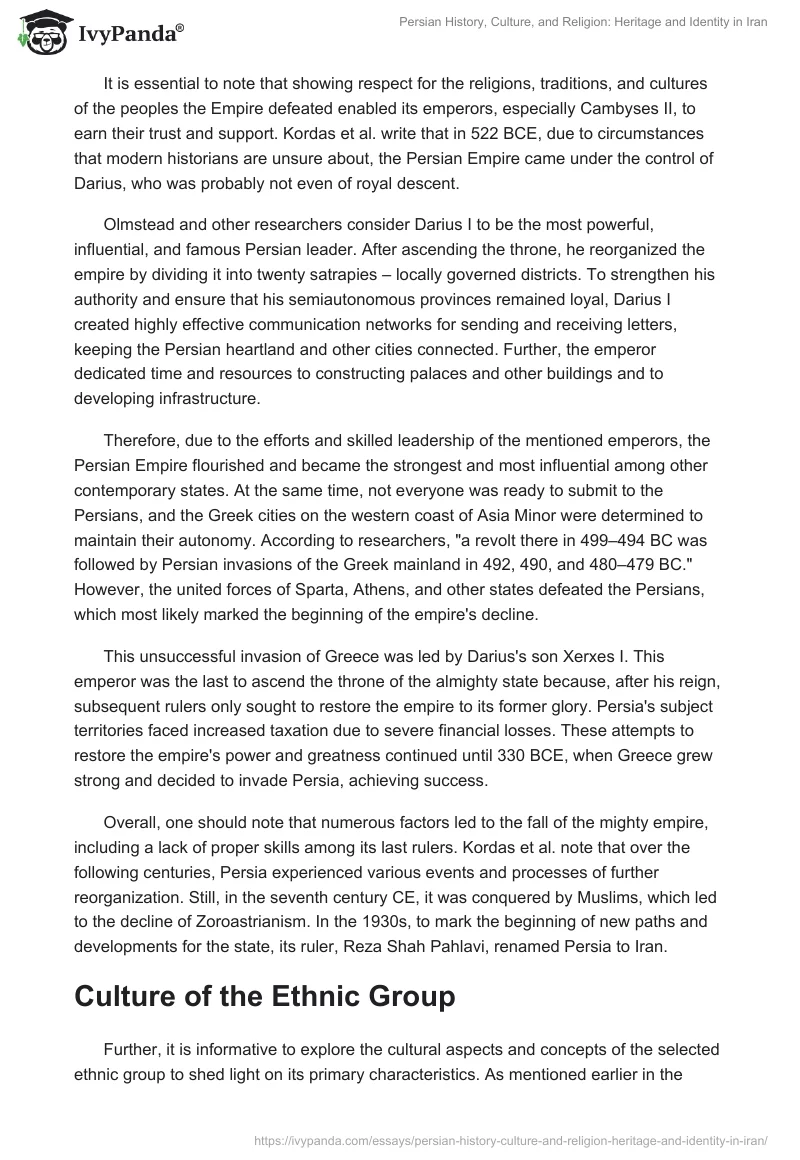 Persian History, Culture, and Religion: Heritage and Identity in Iran. Page 2