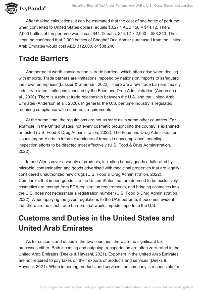 Importing Shaghaf Oud Ahmar Perfume from UAE to U.S.: Costs, Duties, and Logistics. Page 2