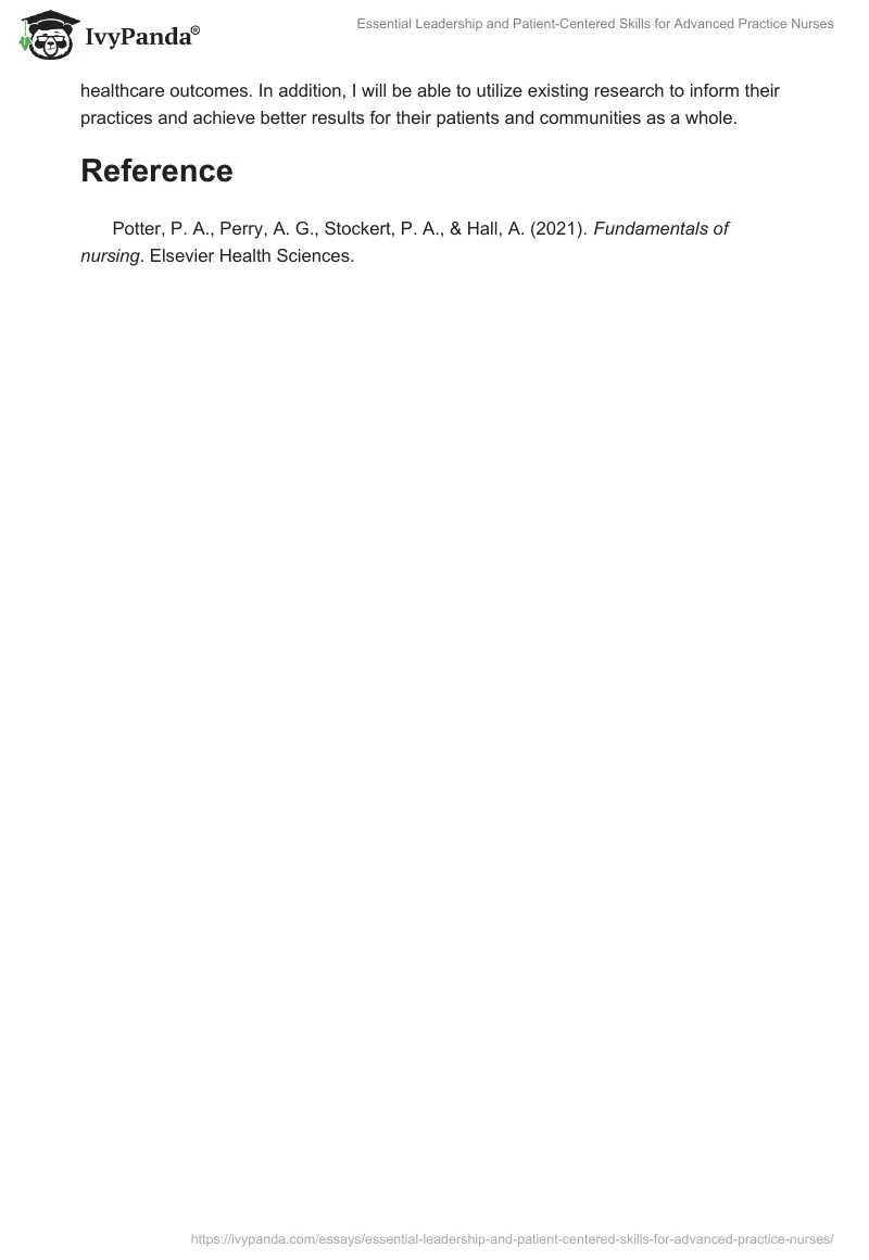 Essential Leadership and Patient-Centered Skills for Advanced Practice Nurses. Page 2