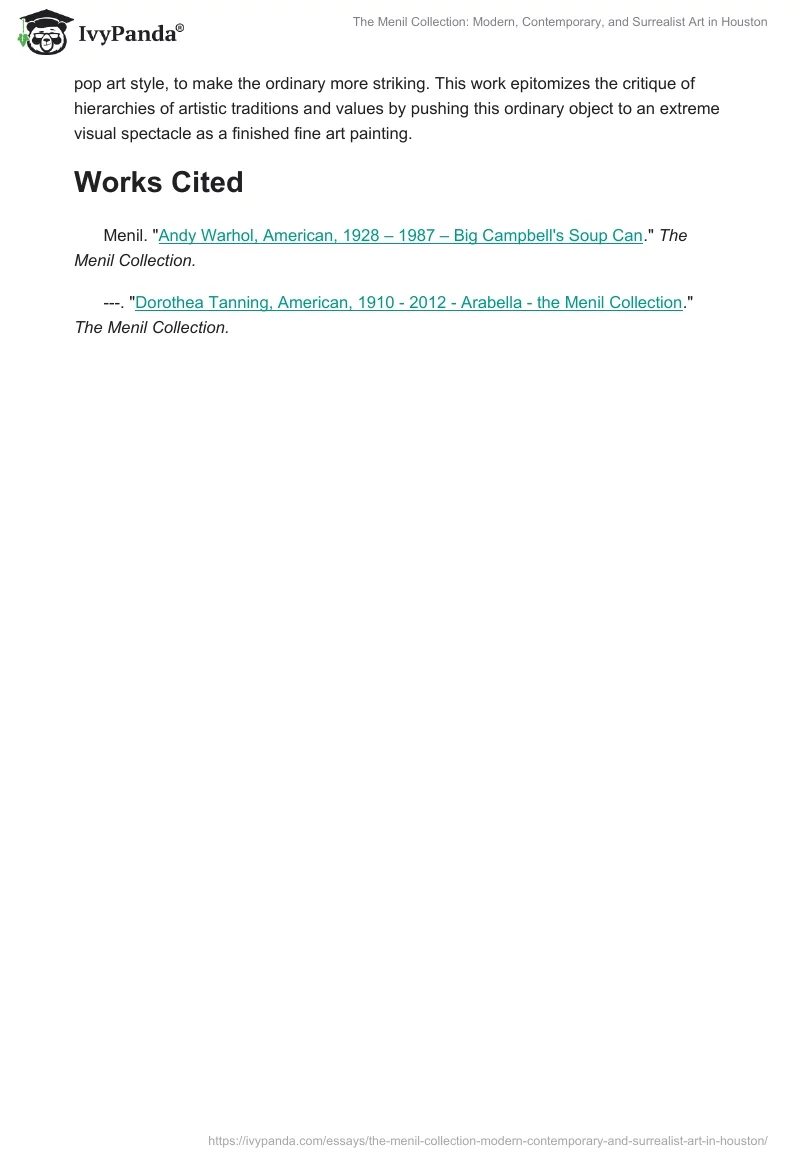 The Menil Collection: Modern, Contemporary, and Surrealist Art in Houston. Page 2