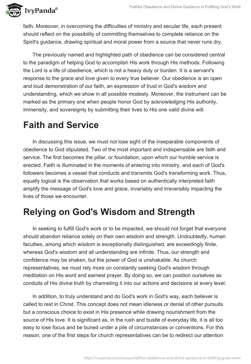 Faithful Obedience and Divine Guidance in Fulfilling God’s Work. Page 2