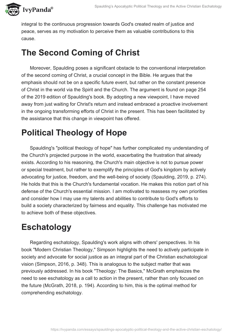 Spaulding’s Apocalyptic Political Theology and the Active Christian Eschatology. Page 2