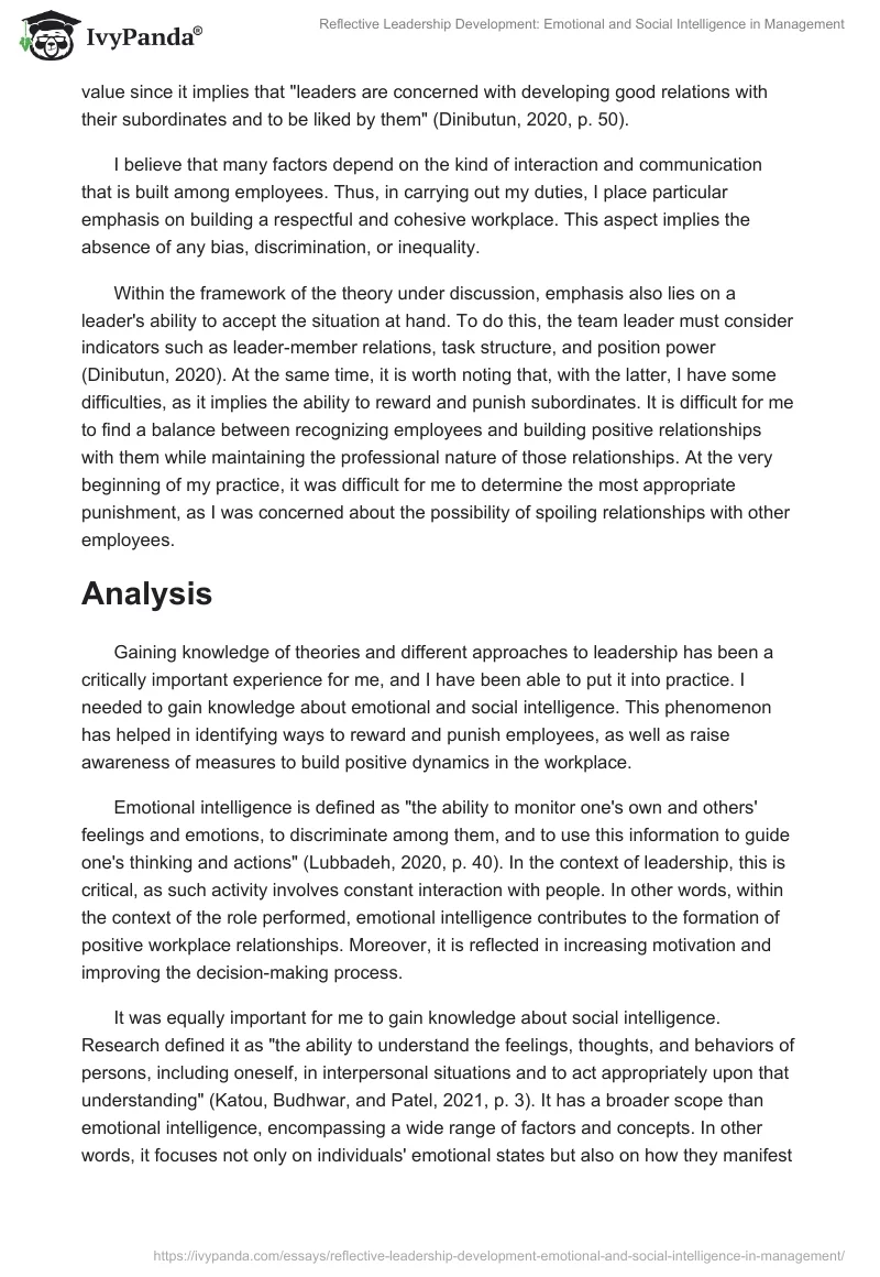 Reflective Leadership Development: Emotional and Social Intelligence in Management. Page 2