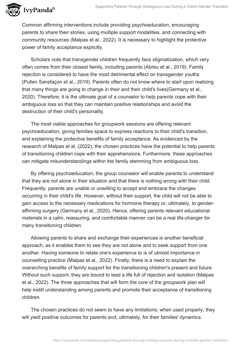 Supporting Parents Through Ambiguous Loss During a Child’s Gender Transition. Page 2