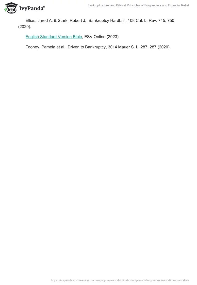 Bankruptcy Law and Biblical Principles of Forgiveness and Financial Relief. Page 2