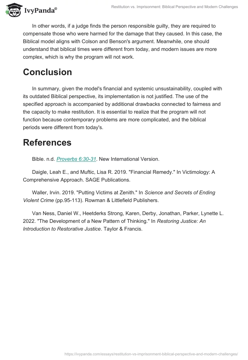 Restitution vs. Imprisonment: Biblical Perspective and Modern Challenges. Page 2