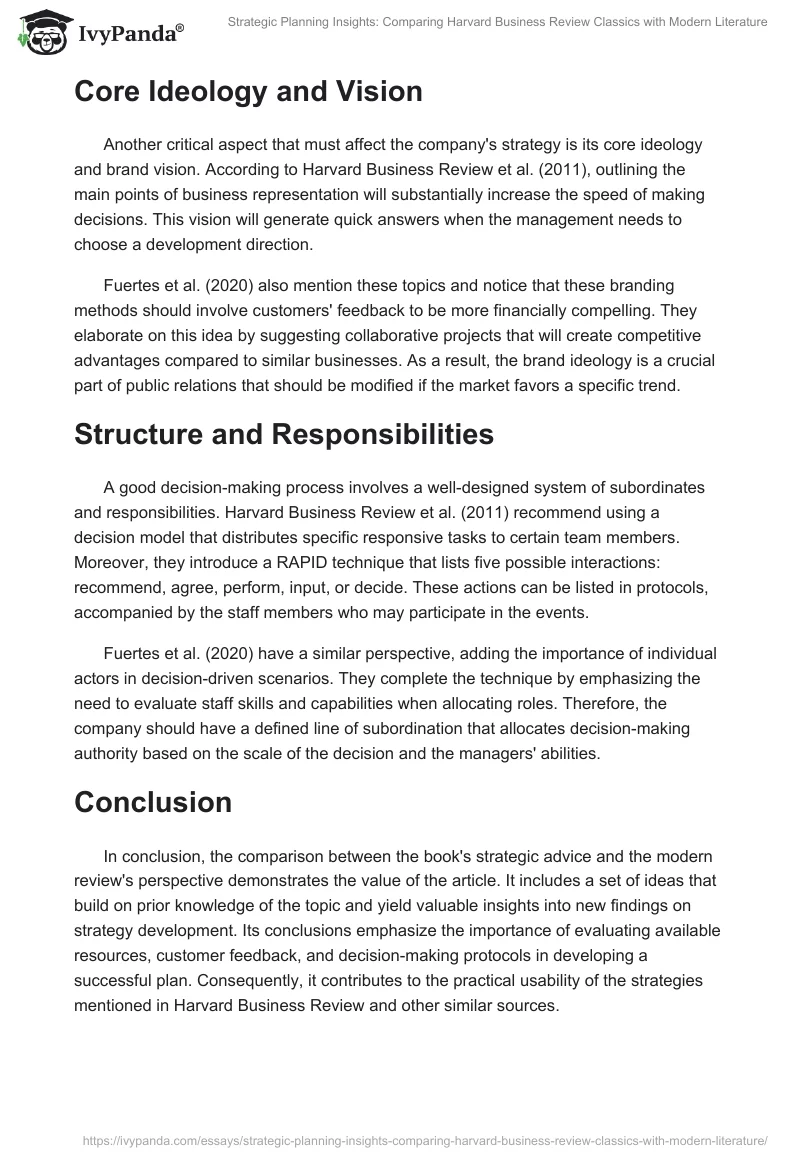 Strategic Planning Insights: Comparing Harvard Business Review Classics with Modern Literature. Page 2