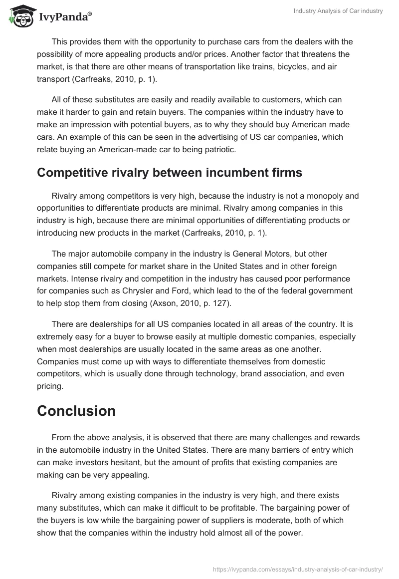 Industry Analysis of Car industry. Page 4