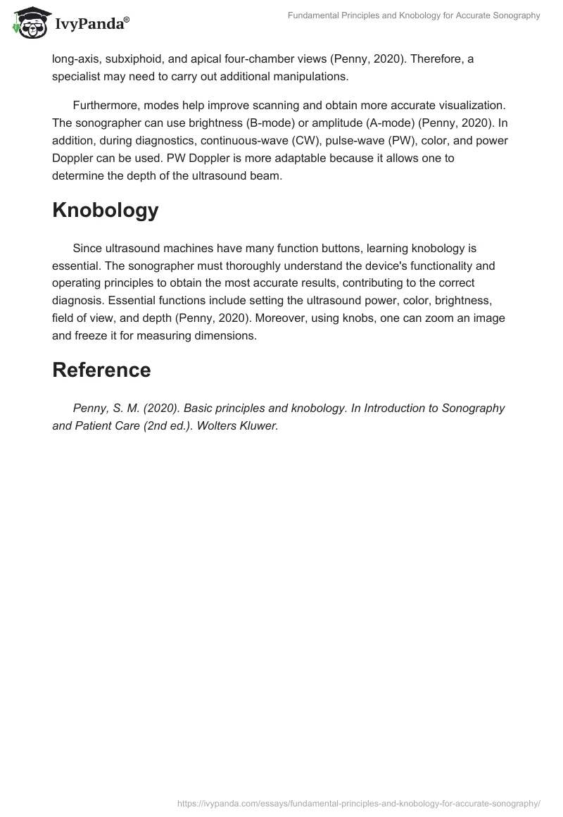 Fundamental Principles and Knobology for Accurate Sonography. Page 2