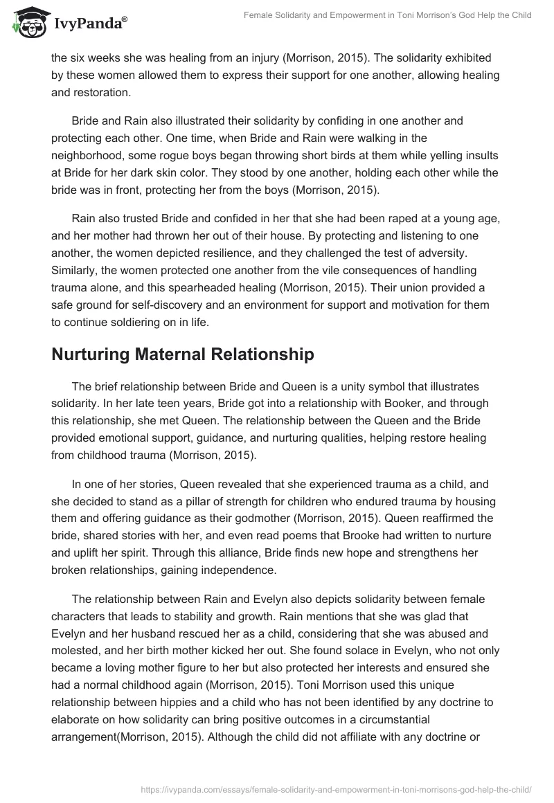 Female Solidarity and Empowerment in Toni Morrison’s God Help the Child. Page 2