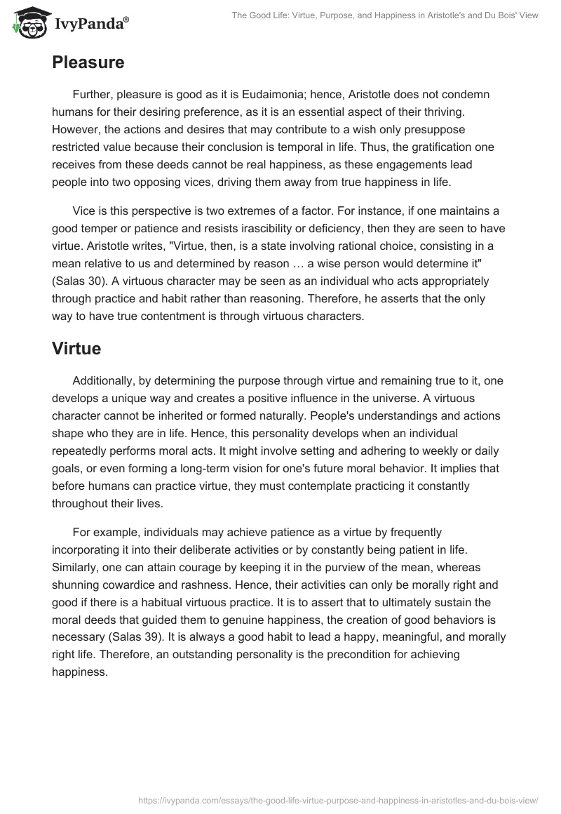 The Good Life: Virtue, Purpose, and Happiness in Aristotle's and Du Bois' View. Page 2